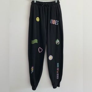 RUE21 black Y2K inspired graphic sweatpants WOMENS size M